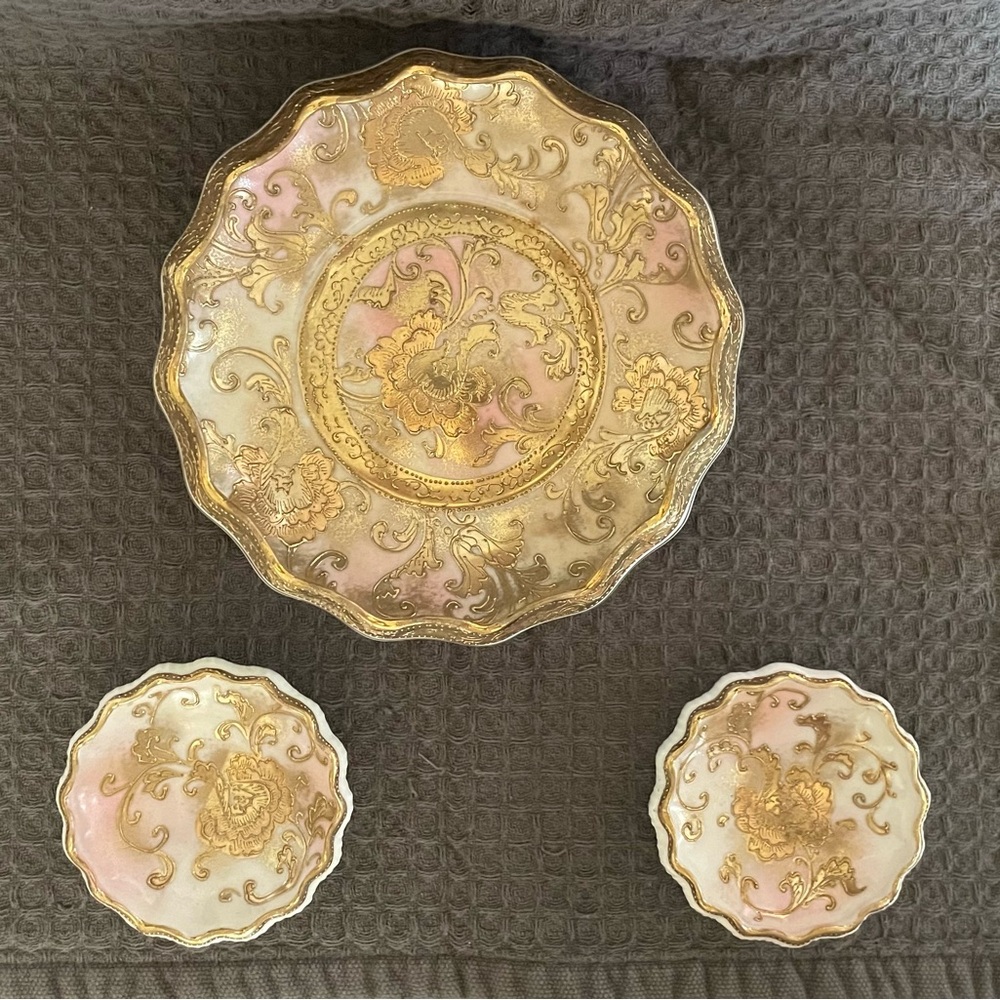 Hand painted, Antique or vintage porcelain set of 3